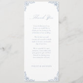 Dusty Blue Lijst Elegant Script bruiloft Menu (Achterkant)