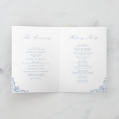 Dusty Blue Lijst Elegant Script bruiloft Programma (Binnen)