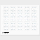  Dusty Blue  Lijst Elegant Script Vierkante Sticker (Vel)
