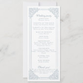  Dusty Blue Lijst Elegant Script Wedding (Achterkant)