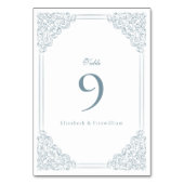 Dusty Blue Lijst Elegant Script Wedding Kaart (Voorkant)