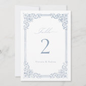Dusty Blue Lijst Elegant Tafelnummer (Voorkant)