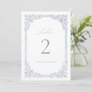 Dusty Blue  Lijst Elegant Tafelnummer
