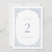 Dusty Blue Lijst Elegant Tafelnummer (Achterkant)
