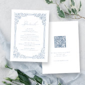 Dusty Blue  Lijst Elegante bruiloft Details Informatiekaartje