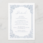 Dusty Blue  Lijst Elegante bruiloft Details Informatiekaartje (Voorkant)