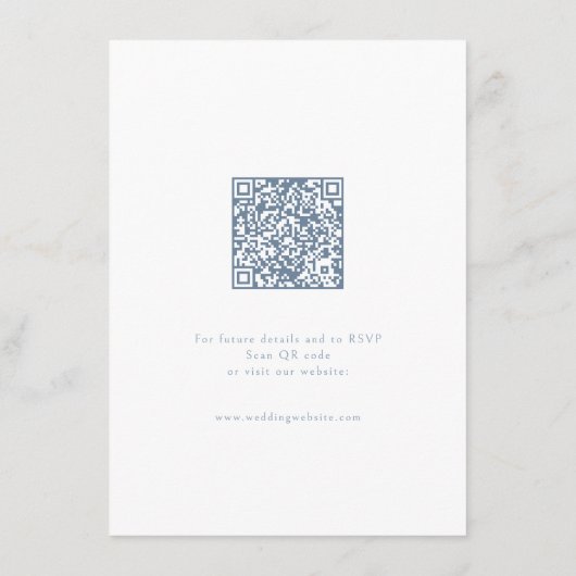 Dusty Blue  Lijst Elegante bruiloft Details Informatiekaartje (Achterkant)