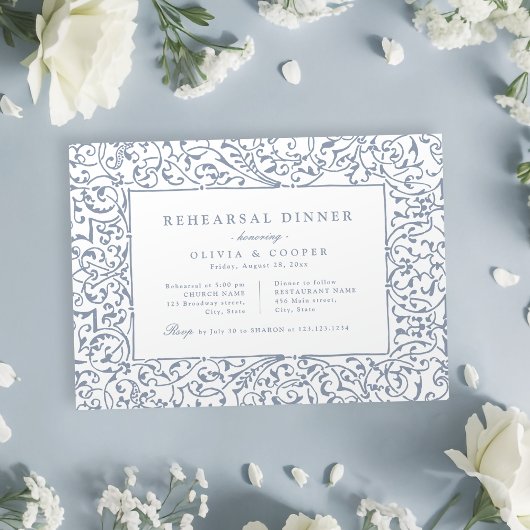 Dusty Blue   Lijst repetitie diner Kaart