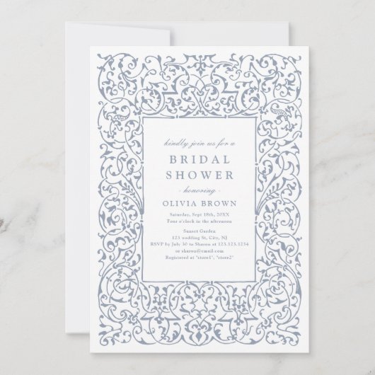 Dusty Blue   Lijst Vrijgezellenfeest Kaart (Voorkant)