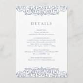 Dusty Blue   Lijst Wedding Details Informatiekaartje (Voorkant)