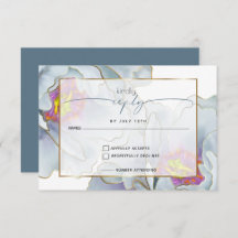 Dusty Blue Lila exotic Floral