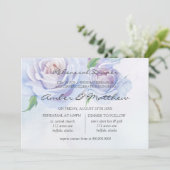 Dusty Blue Lila Peony Rehearsal Dinner Kaart (Staand voorkant)