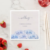 Dusty Blue Lila Rozen Blush Pink Elegant Wedding Servet (Insitu)