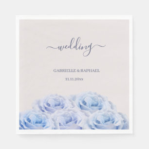 Dusty Blue Lila Rozen Blush Pink Elegant Wedding Servet