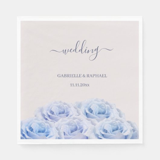 Dusty Blue Lila Rozen Blush Pink Elegant Wedding Servet (Voorkant)