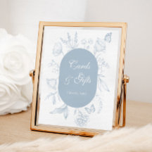 Dusty Blue Line Art Kaarten en geschenken