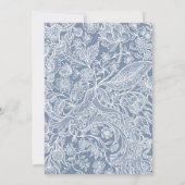 Dusty Blue Line Art Wildbloemen Floral Bridal Kaart (Achterkant)