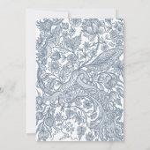Dusty Blue Line Art Wildbloemen Floral Kaart (Achterkant)
