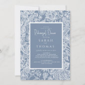 Dusty Blue Line Art Wildflower Kaart (Voorkant)