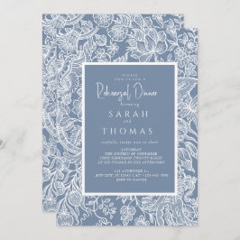 Dusty Blue Line Art Wildflower Kaart