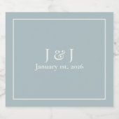 Dusty Blue Liquor Bottle Label V1 Likeurfles Etiket (Enkel label)