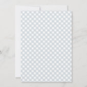 Dusty Blue Little Bunny Gingham Arch Baby Shower Kaart (Achterkant)