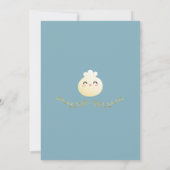Dusty Blue Little Dumpling Baby shower Invitation Kaart (Achterkant)