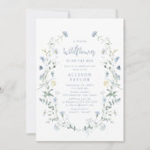 Dusty Blue Little Wildflower Boho Baby shower Kaart (Voorkant)