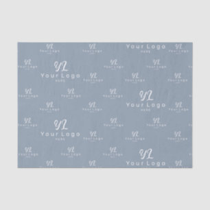 Dusty Blue Logo patroon Business Brand Packaging Tissuepapier