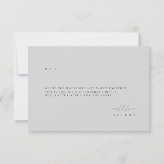 Dusty Blue loopt langs de Aisle-Kaart Kaart (Achterkant)