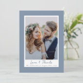 Dusty Blue Love & Bedankt Photo Wedding (Staand voorkant)