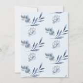 Dusty Blue Love in Bloom Bruids Douche Uitnodiging (Achterkant)