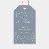 Dusty Blue Love in Bloom Vrijgezellenfeest Gift La Cadeaulabel (Voorkant)