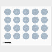 Dusty Blue Love is een zoete bruiloft gunst Ronde Sticker (Vel)