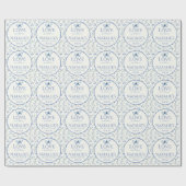 Dusty Blue Love is in bloei bloemig Vrijgezellenfe Cadeaupapier (Vlak)