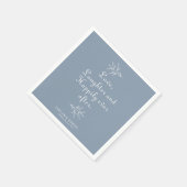 Dusty Blue Love Laughter en Gelukkig Ever After Servet (Hoek)