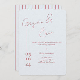 Dusty Blue Love Letter bruiloft uitnodigingen