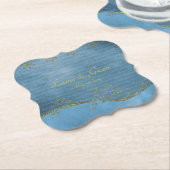 Dusty Blue Love Letter Kartonnen Onderzetters (Gekanteld)