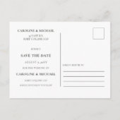 Dusty Blue Love Typografie Foto Save the Date Aankondigingskaart (Achterkant)