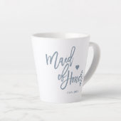 Dusty Blue Maid of Honor Lettering Script Latte Mok (Rechterhoek)