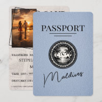 Dusty Blue Maldives Passport Bewaar de datum