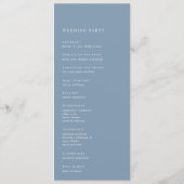 Dusty Blue | Manuscript Watermark Monogram Weddens Programmakaart (Achterkant)