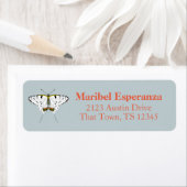 Dusty Blue Mariposa Butterfly Address Label (Insitu)