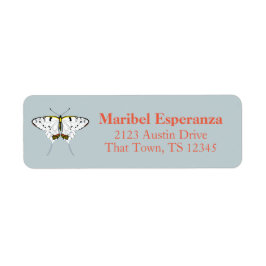 Dusty Blue Mariposa Butterfly Address Label