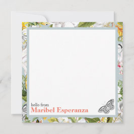  Dusty Blue Mariposa gepersonaliseerde briefkaarte Notitiekaartje