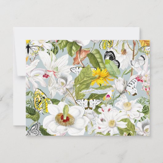 Dusty Blue Mariposa  gepersonaliseerde platte Kaar Notitiekaartje (Achterkant)