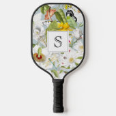  Dusty Blue Mariposa Monogram Gel Muismat Pickleball Paddle (Voorkant)
