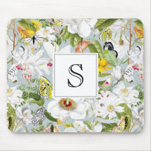  Dusty Blue Mariposa Monogrammed Muismat