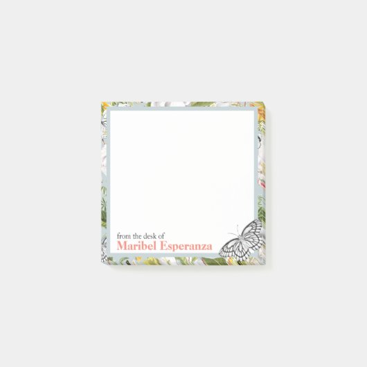  Dusty Blue Mariposa Post-It Notes (Voorkant)