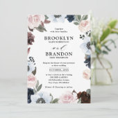 Dusty blue marvy mauve and blush roze Weddenschap Kaart (Staand voorkant)